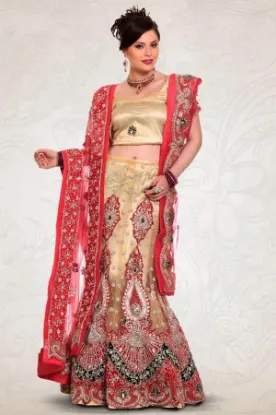 Picture of bridal wear ghagra choli ethnic designer heavy embroid,