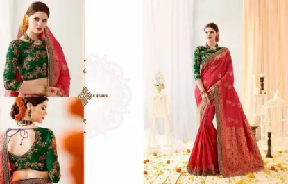 Picture of bridal wedding silk designer lehenga choli indian fanc,