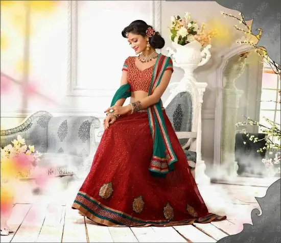 Picture of chaniya choli baroda,lehenga saree designs with beach d