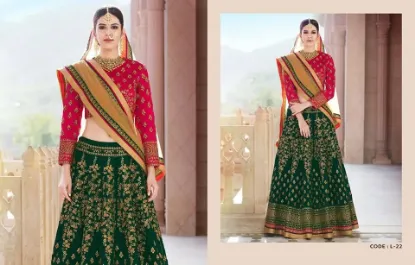 Picture of chaniya choli combination,lehenga saree green streetch,