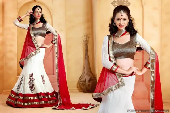 Picture of chaniya choli for wedding with beach dress,lehenga sare