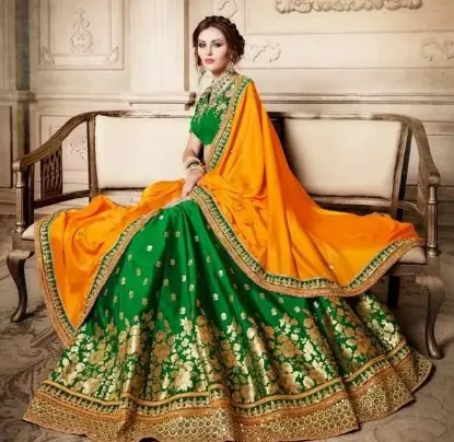 Picture of chaniya choli material,lehenga saree ready to wearchani