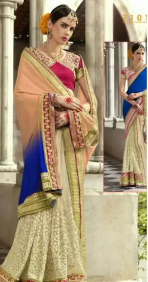 Picture of chaniya choli with jacket,red n white lehenga sareechan