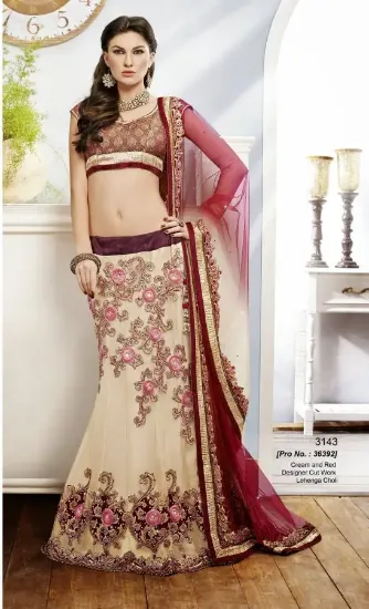 Picture of choli lehenga bridal wedding reception modest maxi gown