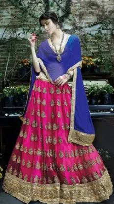 Picture of choli lehenga bridal wedding reception modest maxi gown