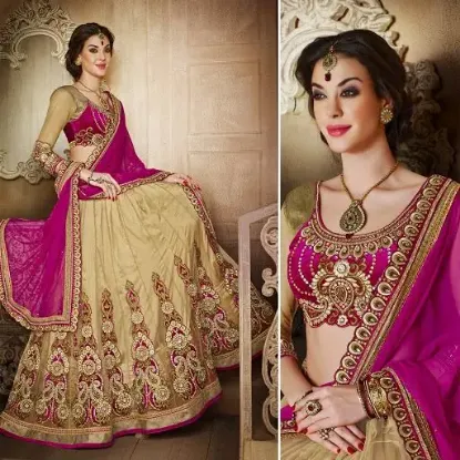 Picture of designer bollywood lehenga set long wedding lehenga eth