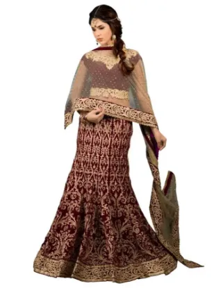 Picture of designer heavy embroidery bollywood wedding lehenga ch,