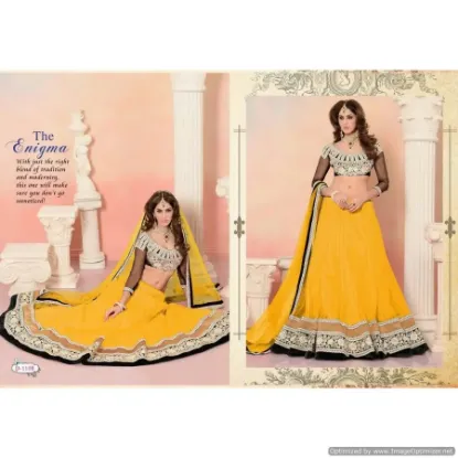 Picture of designer heavy embroidery party wear lehenga comes wit,