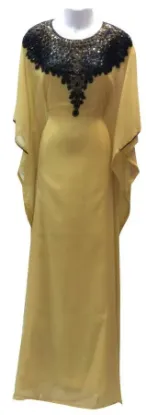 Picture of evening dress gold,abaya,jilbab,kaftan dress,dubai kaf,