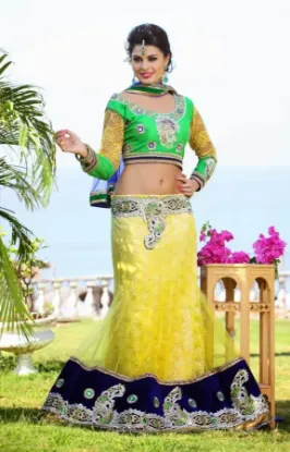 Picture of designer indian traditional embroidered women's lehenga