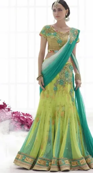 Picture of designer lehenga wedding saree indian women bollywood ,