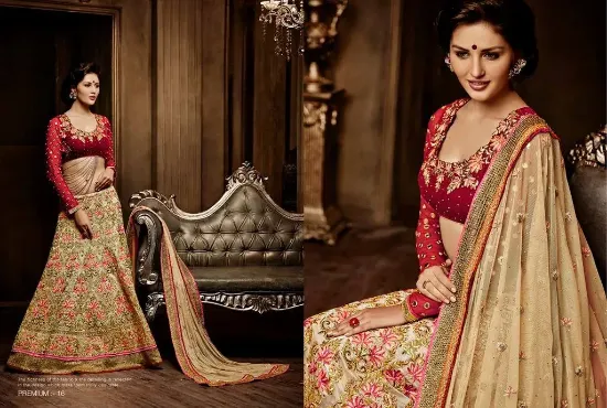 Picture of designer pakistani wedding heavy work velvet lehenga i,