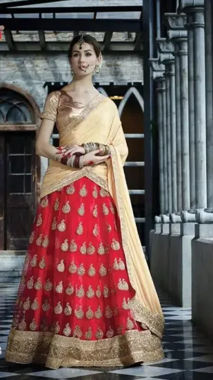 Picture of designer party wear bollywood choli lehenga traditiona,