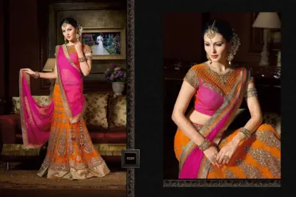 Picture of designer party wear wedding indian pakistani saree sar,