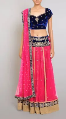 Picture of designer partywear bollywood lehenga choli indian wedd,