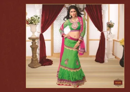 Picture of designer velvet lehenga choli maroon indian ethnic bri,