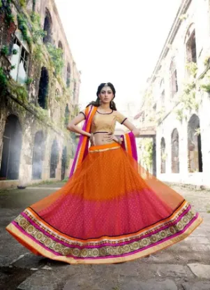 Picture of embroidered bridal wedding lehenga choli indian design,