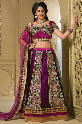 Picture of embroidered circular lehenga indian bridal wedding even