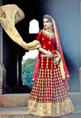 Picture of embroidered designer bridal lehenga choli indian bollyw