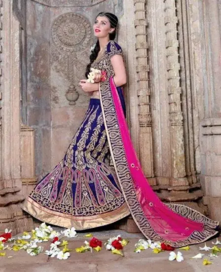 Picture of embroidered designer lehenga choli indian bridal weddin