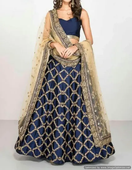 Picture of embroidered green lehenga choli indian designer weddin,