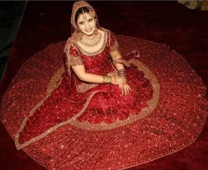 Picture of ethereal rainbow garden fairy floral lehenga saree sar,