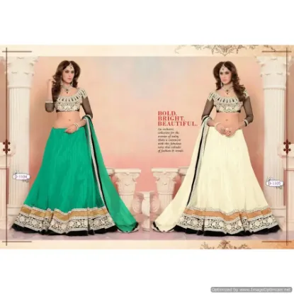 Picture of ethnic banglory silk lehenga choli beautiful multi seq,