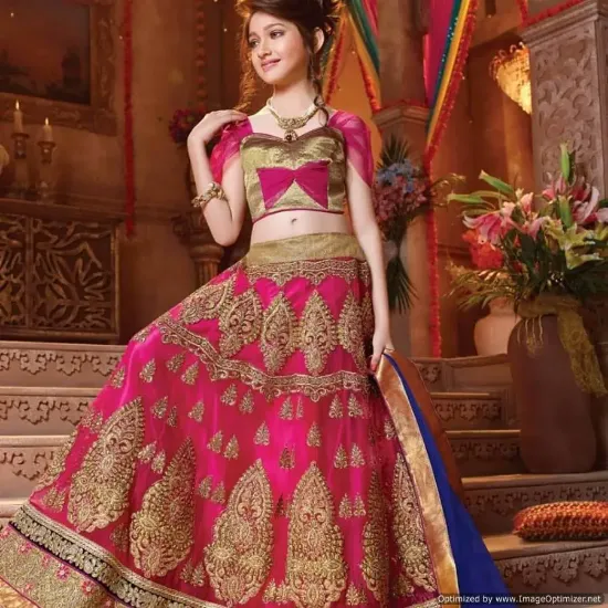 Picture of ethnic banglory silk lehenga choli beautiful multi sequ