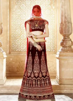 Picture of ethnic designer bollywood wedding women lehenga indian,