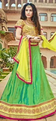 Picture of ethnic designer heavy embroidered work lehenga bridal ,