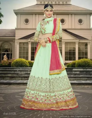 Picture of ethnic wear bandhej cotton cambric lehenga choli sequi,