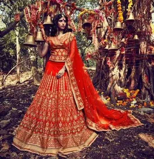 Picture of ethnic wear bandhej cotton cambric lehenga choli sequin