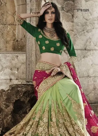 Picture of exclusive indian designer bollywood wedding blue & pink