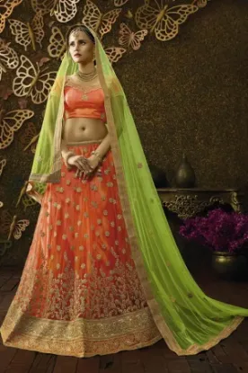 Picture of fancy designer silk lehenga choli indian events weddin,