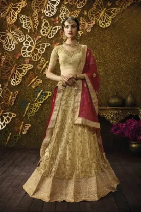 Picture of fancy designer silk lehenga indian festival wedding se,