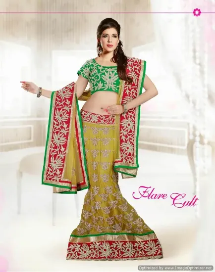 Picture of fancy designer velvet lehenga choli bridal wedding par,