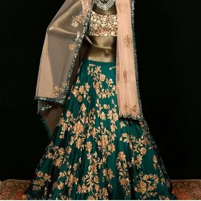 Picture of fancy designer velvet lehenga choli bridal wedding part