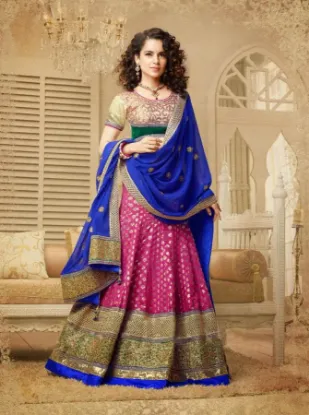 Picture of fancy jacquard lehenga indian wedding festive ethnic p,