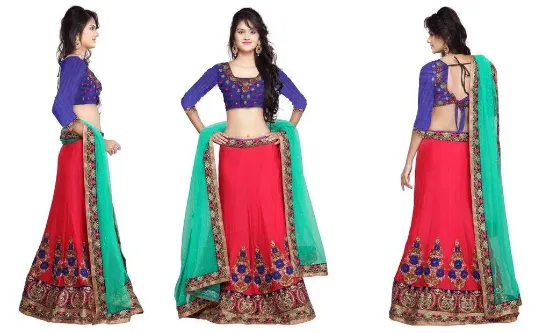 Picture of floral pakistani lehenga choli wedding mesmerizing art,