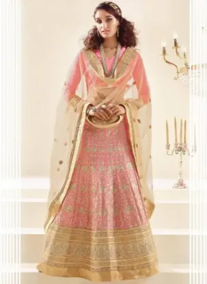 Picture of floral silk lehengachaniya choli,choli,lehenga,belly da