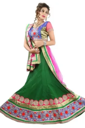 Picture of fuchsia circular embroidered lehenga bridal wedding et,