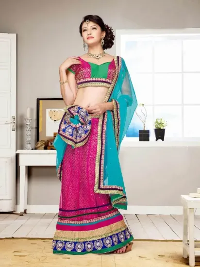 Picture of girls indian pakistani lehenga choli dress size fits ag