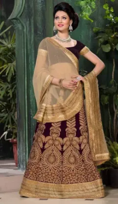 Picture of green bollywood indian designer wedding semi stitched b