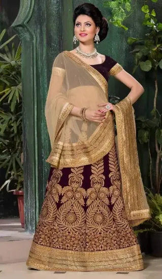 Picture of green bollywood indian designer wedding semi stitched b