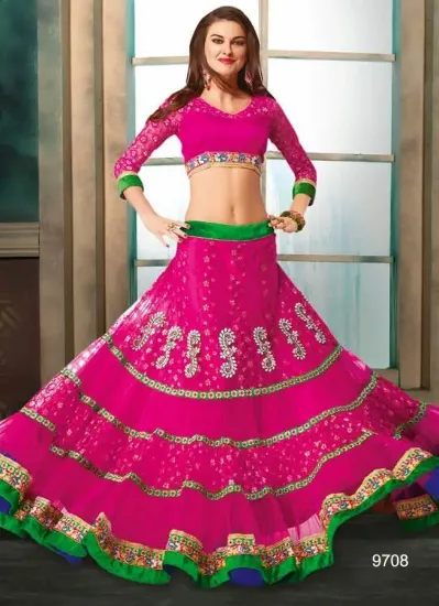 Picture of green net lehenga choli,fashion and you lehengachaniya 