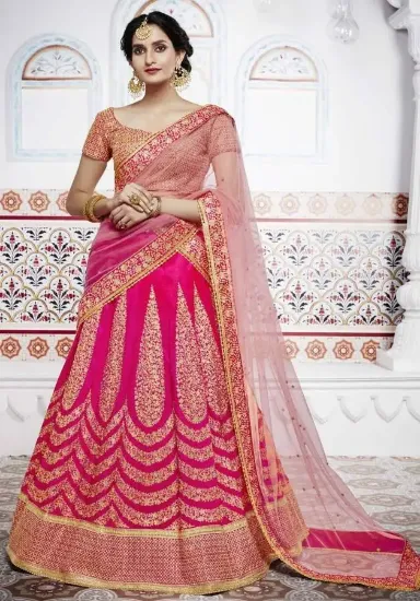 Picture of hairstyle on party wear lehenga,micro velvet lehengacha