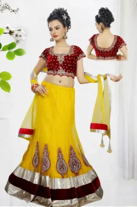 Picture of india bollywood designer wedding wine net lahenga lehe,