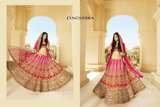 Picture of indian bollywood blue embroider women lehenga choli se,