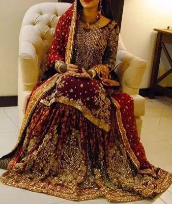 Picture of indian bollywood party wear lehenga choli wedding dress