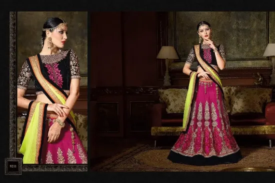 Picture of indian bollywood style designer embroidered pink beige,